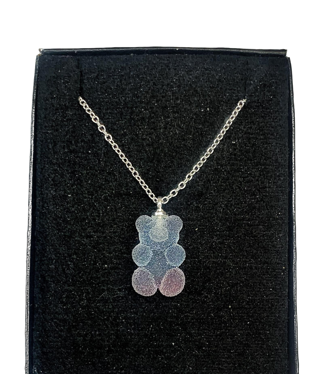 CADENA PLATA CON DIJE OSO GUMMY AZUL Y ROSA 2,5GRS